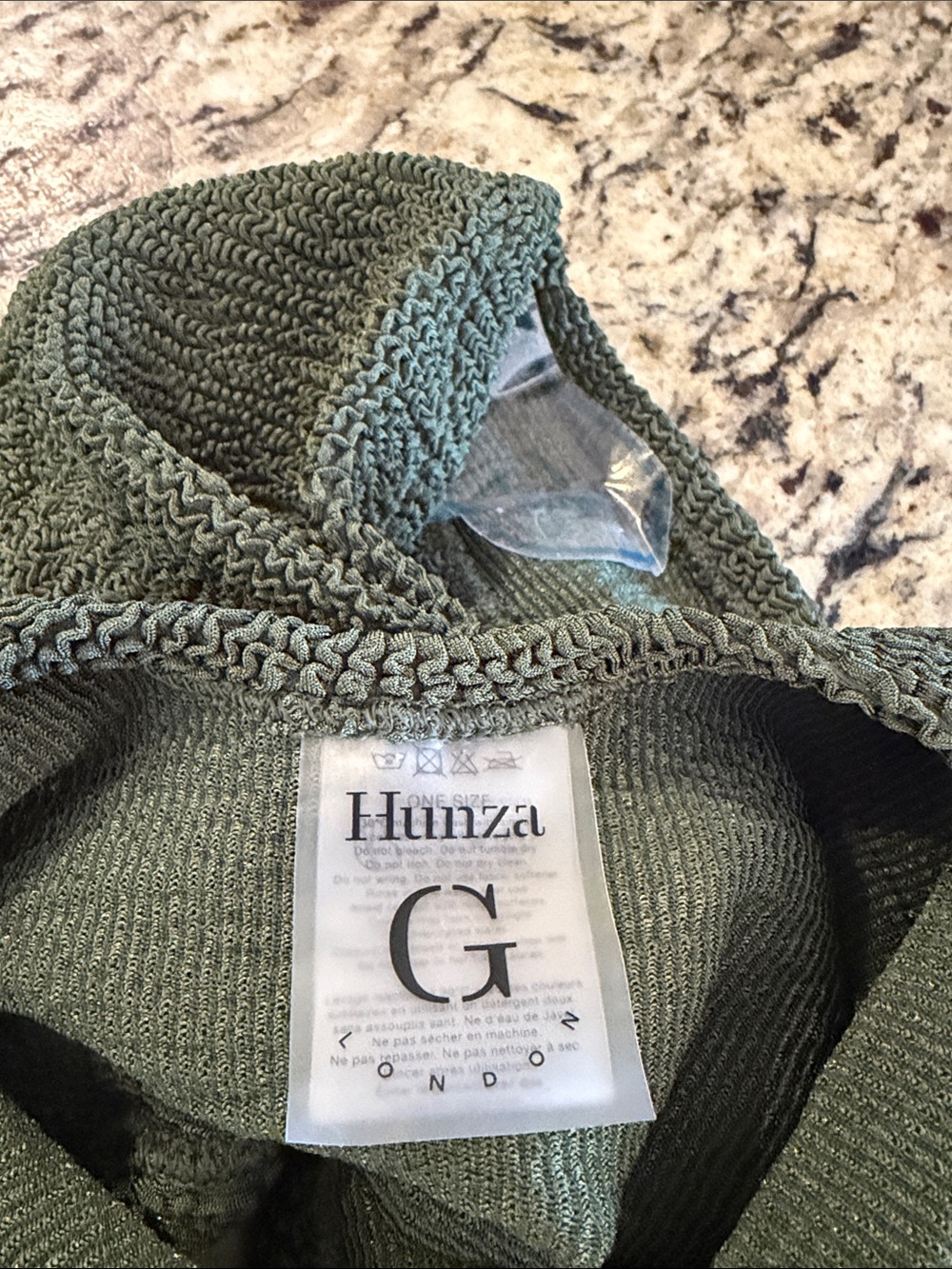 HUNZA G Domino One Piece Swimsuit, BRAND NEW, Green - Picture 13 of 14